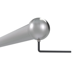 Ukončenie na trubku ø 42,4 mm, M8, brúsená nerez AISI 304 Ukončenie na trubku ø 42,4 mm, M8, brúsená nerez AISI 304